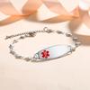 LinnaLove Heart Medical alert bracelets for Women Fashion Stainless steel Medical ID Bracelets 7-8.5" adjustable engraved Type 1 Diabetes. view 2