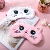 2 Pcs Plush Eye Mask Soft Sleeping Blindfold Eye Cover Comfortable Cute Animal Sleeping Mask Satin Nap Night Eyeshade Cover for Women Men Gift (Pink White Cat Style) view 3