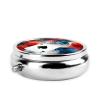 Polygonal Playing Cards Print Pill Box 3 Compartment Round Pill Case with Mirror Metal Pill Organizer Travel Pillbox Mini Medicine Storage Box for Pocket Purse view 3