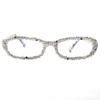 Rectangle Bling Rhinestone Reading Glasses For Women Blue Light Blocking Reader Computer Eyeglass Frame (clear, 2.5, x) view 2