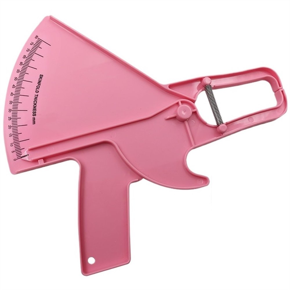 0-80mm Body Fat Measure Tester Analyzer Sebum Caliper Clamp Shaped Ruler Skinfold Test Instrument Measuring Tape (Color : Pink)