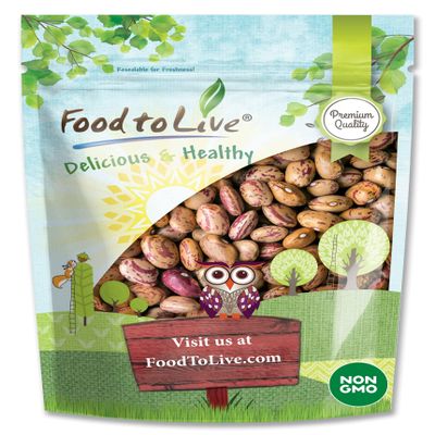 Cranberry Beans, 12 Ounces  Dried Borlotti Beans, Sproutable, Vegan, Kosher, Bulk. Good Source of Folate, Dietary Fiber, Protein. Perfect for Stews, Soup, Pasta