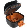 ARGOMAX Leak Proof Denture Bath Cup, Portable Soaking Denture Box, Denture Bath Case with Strainer, for Dentures and Braces, Upgraded Version with Storage Compartment (Black + Orange). view 1