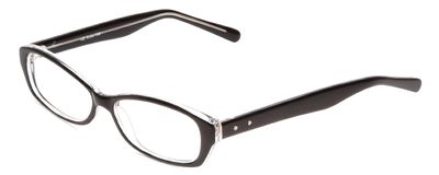 Calabria Soho 108 Oval Reading Glasses +7.00 Black/Clear Crystal Women