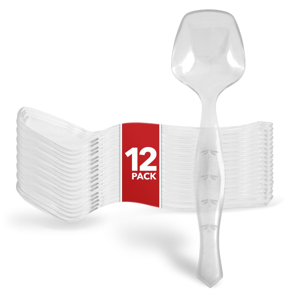 12 Count Clear Plastic Utensils for Catering, Weddings, Holidays, Buffet and Party Use  Stock Your Home