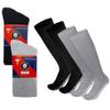 4 Pairs of Non-Skid Over-The-Calf Diabetic Cotton Socks with Non Binding Top (2 Pairs Black and 2 Pairs Gray, Fits US Men's Shoe size 9-12) view 1