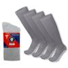 4 Pairs of Non-Skid Over-The-Calf Diabetic Cotton Socks with Non Binding Top (Gray, Fits US Men's Shoe size 9-12) view 1