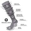 4 Pairs of Non-Skid Over-The-Calf Diabetic Cotton Socks with Non Binding Top (Gray, Fits US Men's Shoe size 9-12) view 4