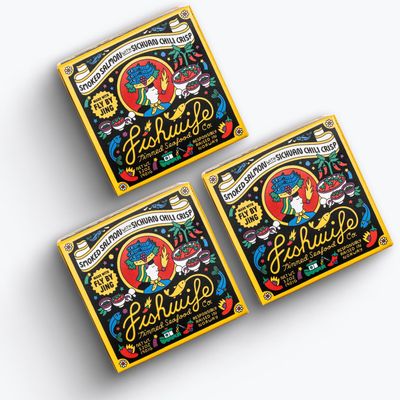 Fishwife Smoked Salmon with Fly by Jing Sichuan Chili Crisp 3-Pack (3.2 Ounce) | Gluten Free, High Protein, Paleo Friendly, Omega-3s | Hand-Packed with Sichuan Chili Sauce