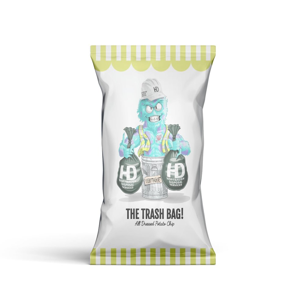 Ballreich Snack Food Company Hoffbauer Disposal All Dressed Potato Chips "The Trash Bag" 2.75oz (2.75oz (pack of 12))