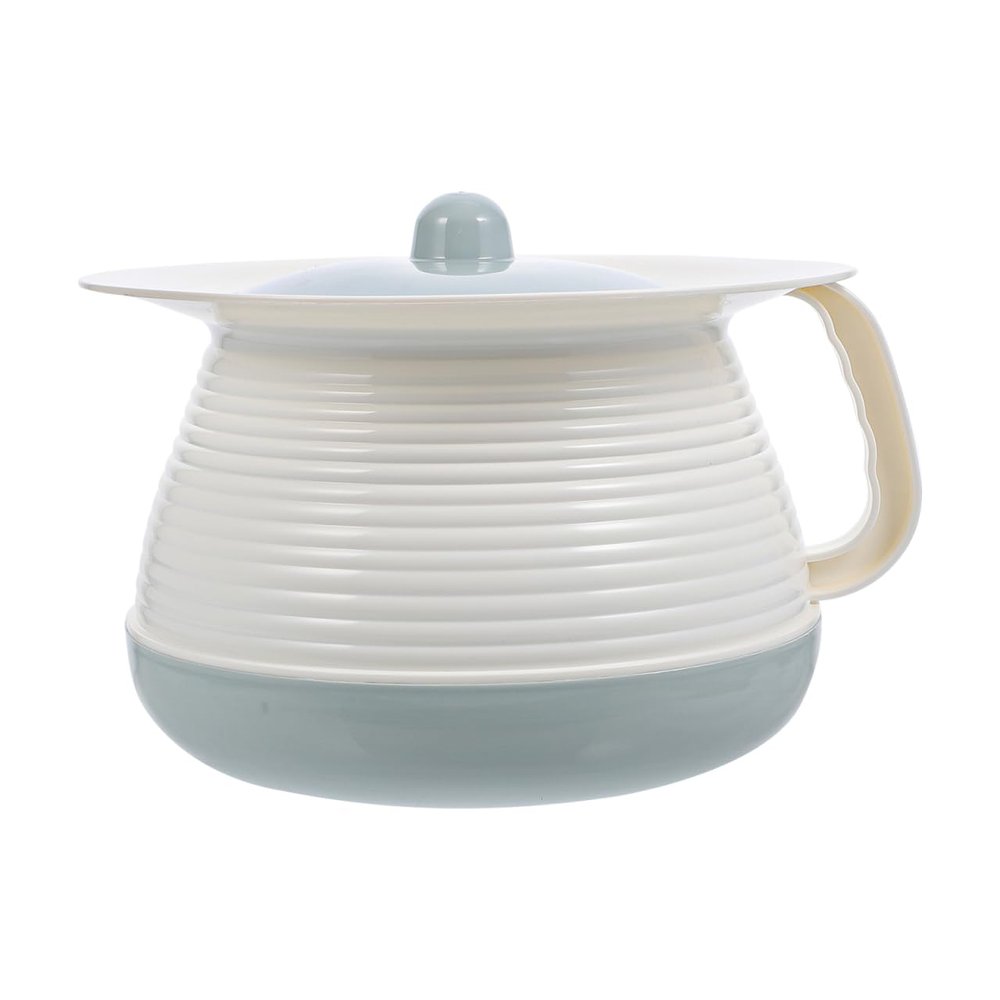 WOFASHPURET Portable Chamber Pot with Lid, 8" Bedside Urinal for Elderly, Toddlers & Adults, Heavy Duty Spittoon with Handle for Home, Hospital, Camping - Light Blue