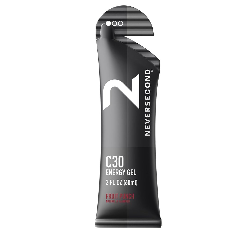Neversecond C30 Energy Gel, Performance Nutrition & Hydration, Never2 Energy Gel for Ultra Triathlons, Cycling & Marathons (Fruit Punch Flavor, 12-Count Pack)