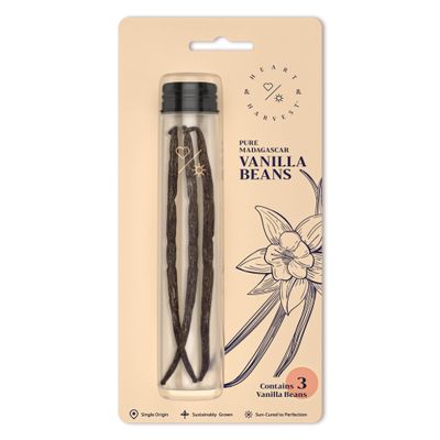 3 pcs Madagascar Vanilla Bean in a Signature Glass Tube