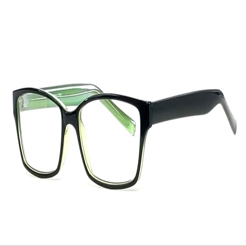 Calabria Soho 1020 Rectangular Blue Light Blocking Reading Glasses +3.50 Black Green Men Women