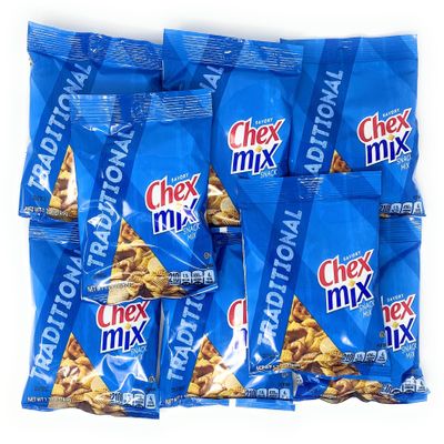 Chex Mix Traditional 1.75oz Bags - Snack Pack (8 Count) by The Holy South (Trademarked box)