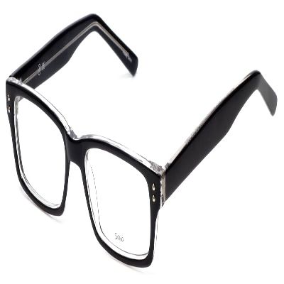 Calabria Soho 102 Rectangular Reading Glasses +1.75 Black Crystal Men Women