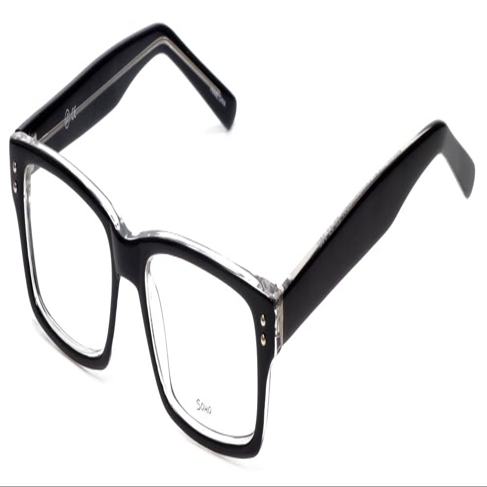 Calabria Soho 102 Rectangular Reading Glasses +1.75 Black Crystal Men Women