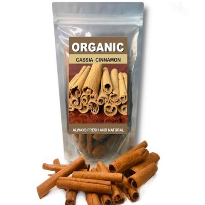 100% Gourmet Cassia Cinnamon Sticks 4 oz Whole Pure Natual and fresh Cinnamon stick Non-GMO, Organic from Indonesian for ocassional and decoration Use in Resealable bag for Keep fresh, Canela entera en rama