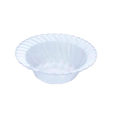 60 pcs 5 oz Clear Waved Plastic Round Bowls - Disposable Wedding Party Catering Tableware