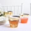 Balsa Circle 25 Glittered 9 oz Clear Plastic Disposable Cups Gold Trim Wedding Party Events Reception Catering Decorations Supplies view 4