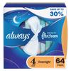 Always Infinity FlexFoam Overnight Pads with Wings, Unscented, Size 4 (64 Count), 1 Count (Pack of 64) view 1
