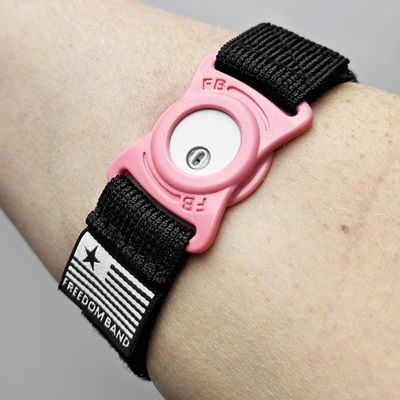 4-18" Inch Adjustable Freedom Band for Freestyle Libre 3 : Transmitter Protection Sensor Cover Arm & Leg Band -No More Adhesive Patches (4-18" Active Band) (Pink)