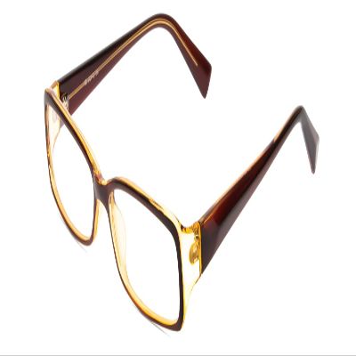 Calabria Soho 96 Rectangular Reading Glasses +7.00 Chocolate Brown/Amber Crystal Men Women
