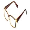 Calabria Soho 96 Rectangular Reading Glasses +7.00 Chocolate Brown/Amber Crystal Men Women view 1