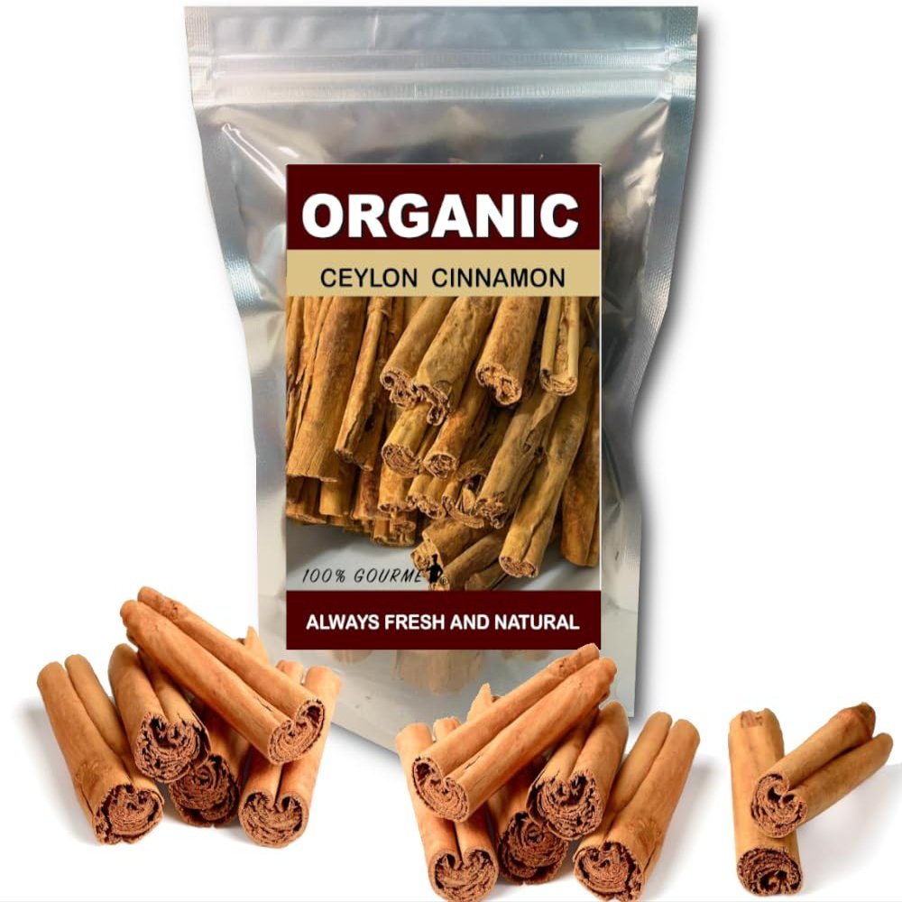100% Gourmet Ceylon Cinnamon Stick 4 Oz, Natural fresh Pure and Organic true Ceylon Cinnamon in Resealable bag for keep fresh, canela entera