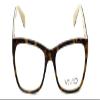 Calabria Splash 60 Cat Eye Reading Glasses +4.00 Tortoise Havana Brown Cream Men Women 127mm view 2