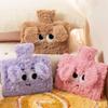 1.5L hot Water Bottle with Cover Large Waist Warmer Bag for Bed Cute Plush hot Water Bag Inserted into Both Hands view 3