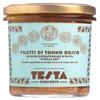 Bluefin Tuna Fillets in Extra Virgin Olive Oil - Testa Conserve, Sicily, Italy - in a glass jar of 11.2oz view 1