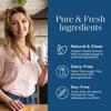 AMAXI Kathy Ireland Plant-Based Vanilla Protein Powder, 26g Protein, Low-Carb Meal Replacement, Pea, Mung & Fava Bean Blend with Probiotics, Vitamins & Minerals, 1.85 lbs view 3