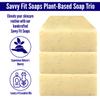 Savvy Fit Soaps Handmade Natural Soap Bar - NONSCENTS BARS Soap Bars - These Plant-Based Vegan Soap Bars Are For Both Body & Face - Cruelty-Free Gift for All (Pack of 3) 4.5 oz/Bar view 2