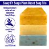 Savvy Fit Soaps Handmade Natural Soap Bar - TOP MENS BARS - CAM Bar, BUDDY Bar, CROSS Bar Soap Bars - Plant-Based - Both Body & Face - Cruelty-Free Gift (Pack of 3) 4.5 oz/Bar view 2