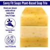 Savvy Fit Soaps Handmade Natural Soap Bar - TOP OATMEAL BARS - MOMINTUM, FOREVER, DEFENSE Soap Bars - Plant-Based Both Body & Face - Cruelty-Free Gift for All (Pack of 3) 4.5 oz/Bar view 2