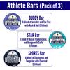 Savvy Fit Soaps Handmade Natural Soap - ATHLETE BARS - BUDDY, STAR, SPORTS - Plant-Based - Both Body & Face - Cruelty-Free (Pack of 3) 4.5 oz/each view 3
