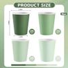 AimFun 100 Pcs Sage Green Paper Cups 9oz Disposable Coffee Paper Cups Gradient Green Party Cups Birthday Bridal Shower Beverage Drinking Cups for Wedding Picnic St Patricks Tea Party Supplies view 2