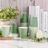 AimFun 100 Pcs Sage Green Paper Cups 9oz Disposable Coffee Paper Cups Gradient Green Party Cups Birthday Bridal Shower Beverage Drinking Cups for Wedding Picnic St Patricks Tea Party Supplies view 3