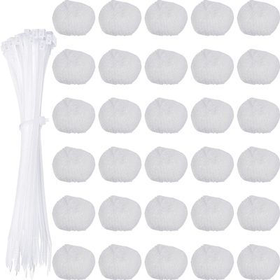 LEEZDTTXAN 30Pcs Washer Lint Catcher Nylon Washing Machine Lint Trap with 30 Cable Ties Heavy-Duty Laundry Mesh Washer Hose Filter Multipurpose Washer Hose Lint Traps for Washing Machine Sink Bathtub