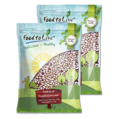Cranberry Beans, 20 Pounds Dried Borlotti Beans, Sproutable, Vegan, Kosher, Bulk. Good Source of Folate, Dietary Fiber, Protein. Perfect for Stews, Soup, Pasta