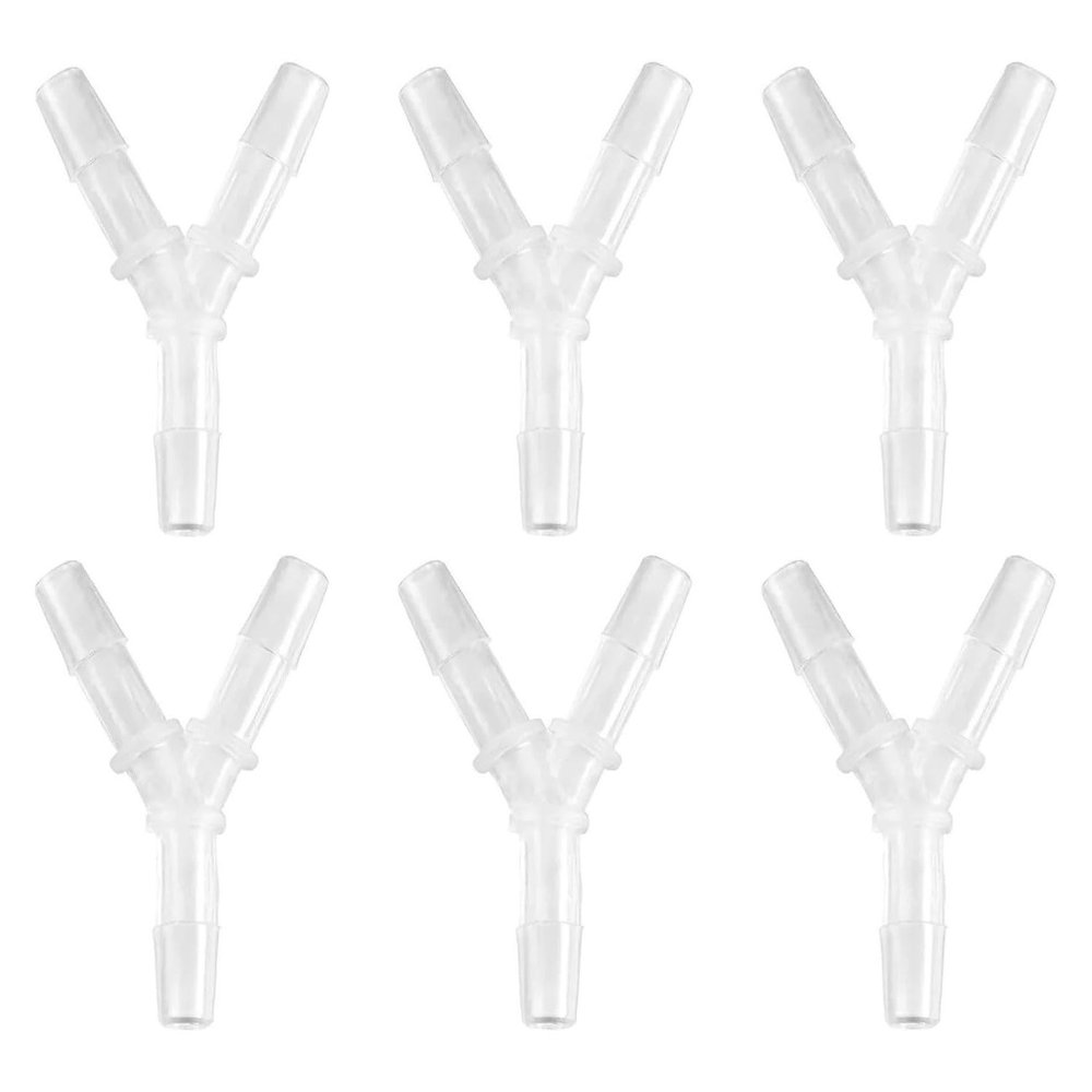 Oxygen Y Connector for Oxygen Tubing, Y Splitter for Respiratory Oxygen Tube (6 Pack)