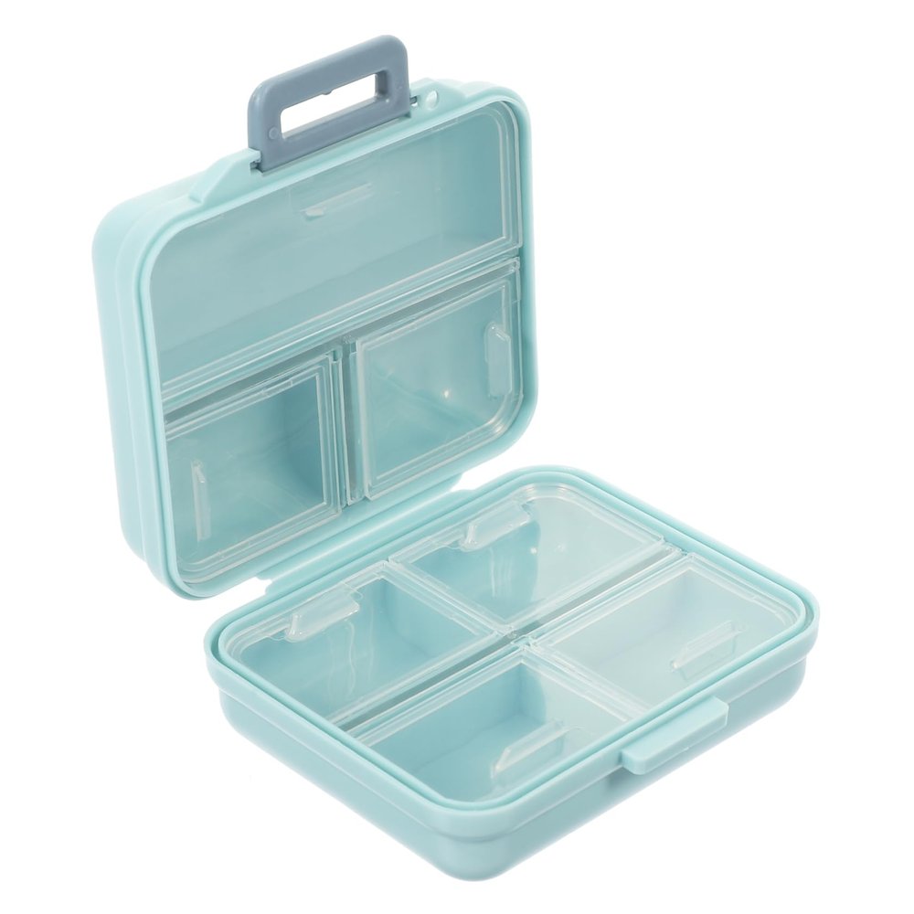 1pcs Portable Compartment Leakproof Vitamin Organizer Mini Medicine Case for Travel Daily Use and Vitamin Storage Lightweight Plastic Pill Dispenser