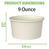 Axe Sickle 50 Pcs 9 Ounce Paper Ice Cream Cups Disposable Dessert Bowls for Hot or Cold Food, Sundae, Frozen Yogurt, Soup, White view 2