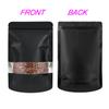 100 Pack Smell Proof Bags, Resealable Food Storage Bags with Clear Window, Stand Up Smell Proof Mylar Bags Self Seal Foil Pouches for Food Storage Packaging (Black, 5.5 x 7.87 Inch) view 2