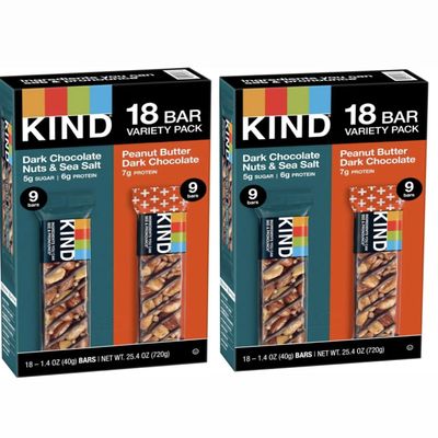 KIND Snack Bars Variety Pack, Dark Chocolate Nuts & Sea Salt and Peanut Butter Dark Chocolate (36 count)