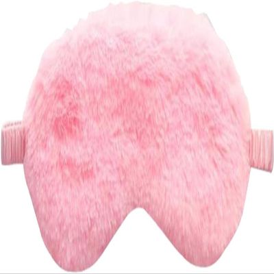 1Pc Pink Plush Sleep Mask Soft Sleeping Blindfold Warm Comfortable Plush and Satin Eye Cover Travel Night Eyeshade Furry Eye Mask for Women Men Nap Sleep, Sleeping Masks, Sleep and Snoring
