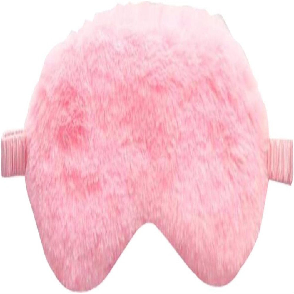 1Pc Pink Plush Sleep Mask Soft Sleeping Blindfold Warm Comfortable Plush and Satin Eye Cover Travel Night Eyeshade Furry Eye Mask for Women Men Nap Sleep, Sleeping Masks, Sleep and Snoring