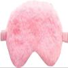 1Pc Pink Plush Sleep Mask Soft Sleeping Blindfold Warm Comfortable Plush and Satin Eye Cover Travel Night Eyeshade Furry Eye Mask for Women Men Nap Sleep, Sleeping Masks, Sleep and Snoring view 1