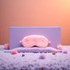 1Pc Pink Plush Sleep Mask Soft Sleeping Blindfold Warm Comfortable Plush and Satin Eye Cover Travel Night Eyeshade Furry Eye Mask for Women Men Nap Sleep, Sleeping Masks, Sleep and Snoring view 3